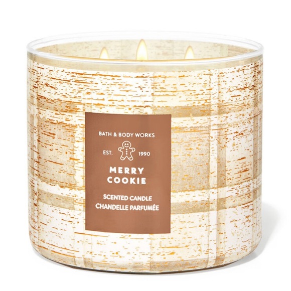 Bath and Body Works Merry Cookie Three Wick Candle - Picture 1 of 4